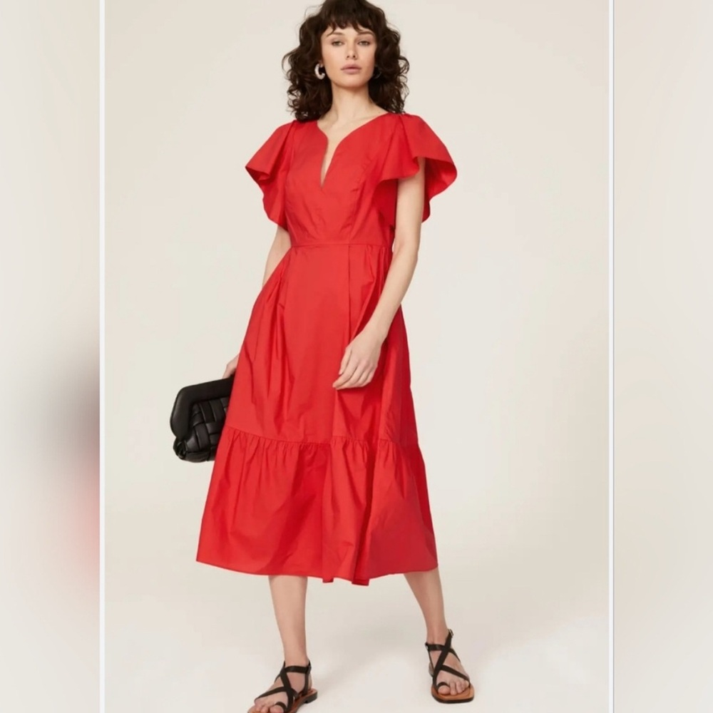 Elegant Red Midi Dress Marissa Webb